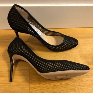 Jimmy Choo Black Mesh Stilettos